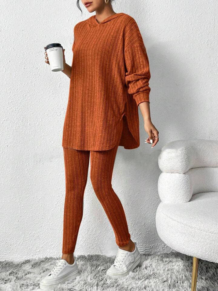 Autumn Stripe Hoodie Suit