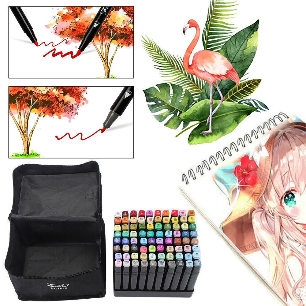 80-Piece Dual-Tip Sketch Pen Set