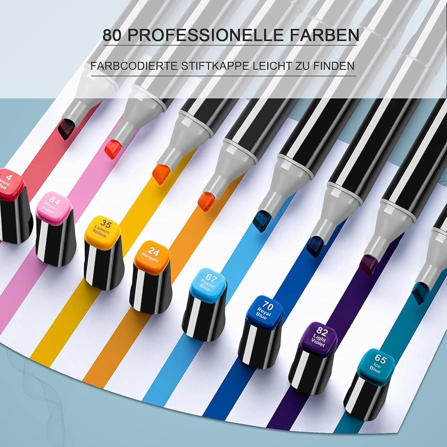 80-Piece Dual-Tip Sketch Pen Set