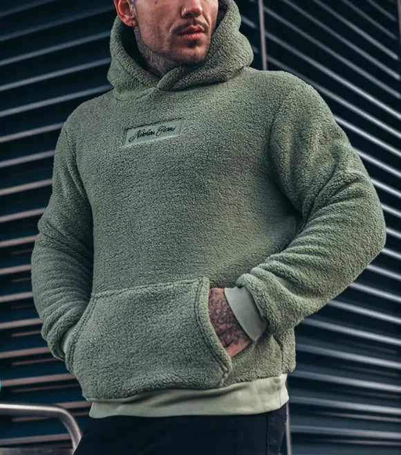 Men's Plush Hooded Sweater