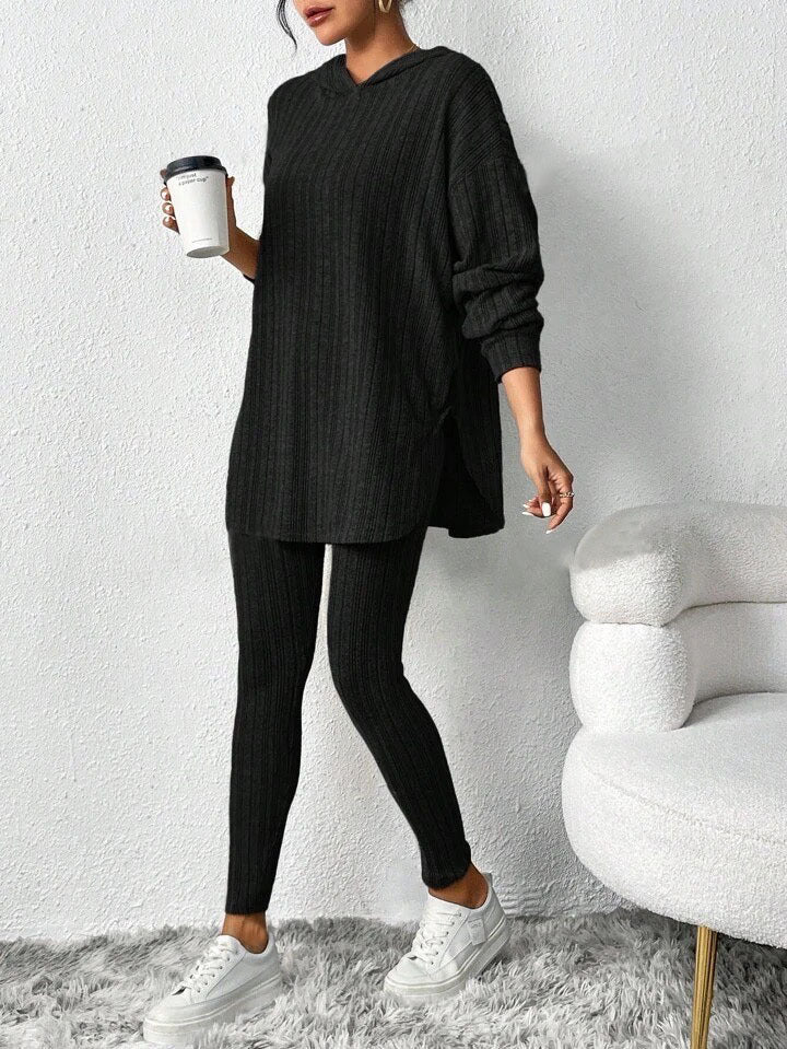 Autumn Stripe Hoodie Suit