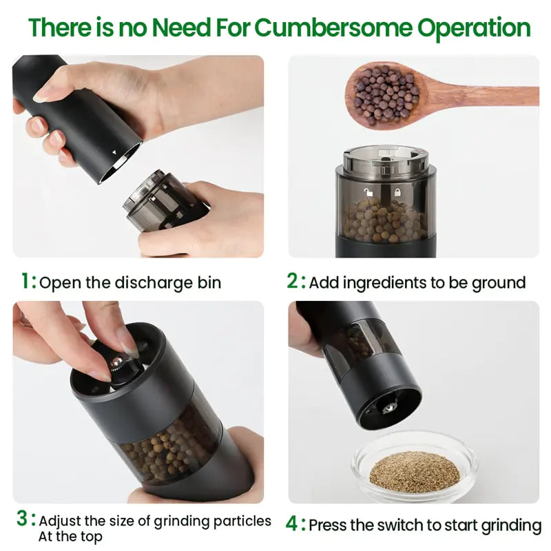 Electric Pepper and Salt Grinder Set