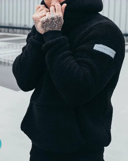 Men's Plush Hooded Sweater