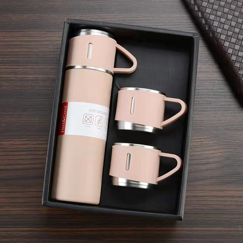 Stainless Steel Vacuum Flask with Cups