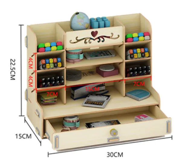 Children's Elegant Wooden Desk Organizer