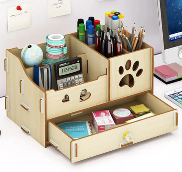 Children's Elegant Wooden Desk Organizer