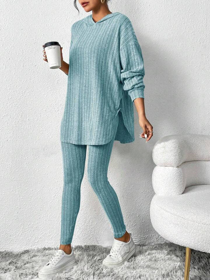 Autumn Stripe Hoodie Suit