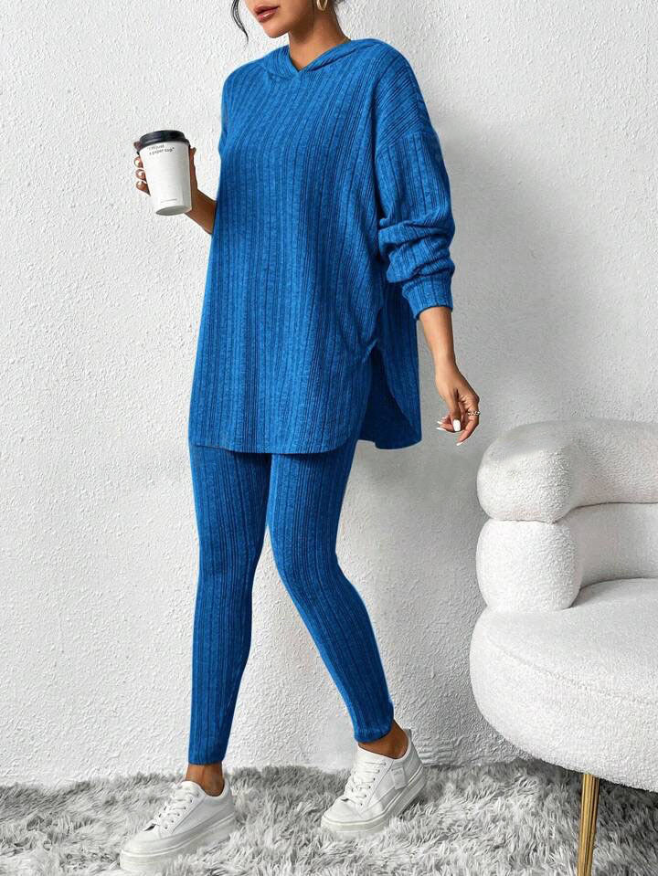 Autumn Stripe Hoodie Suit