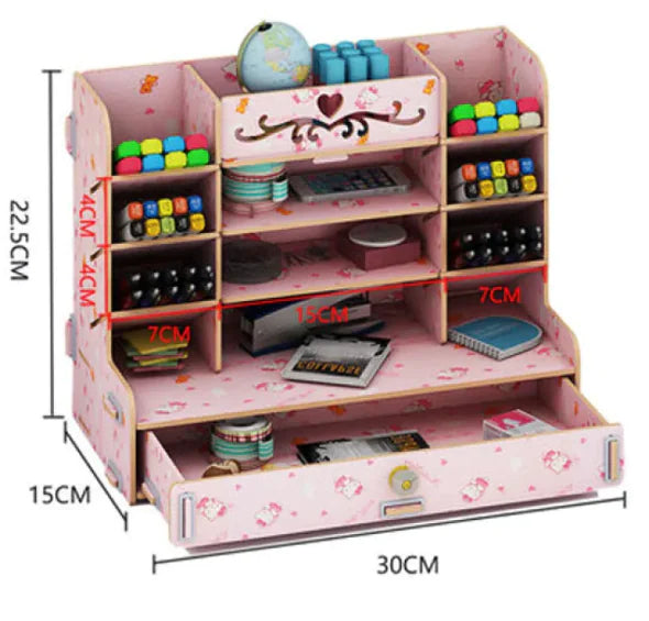 Children's Elegant Wooden Desk Organizer