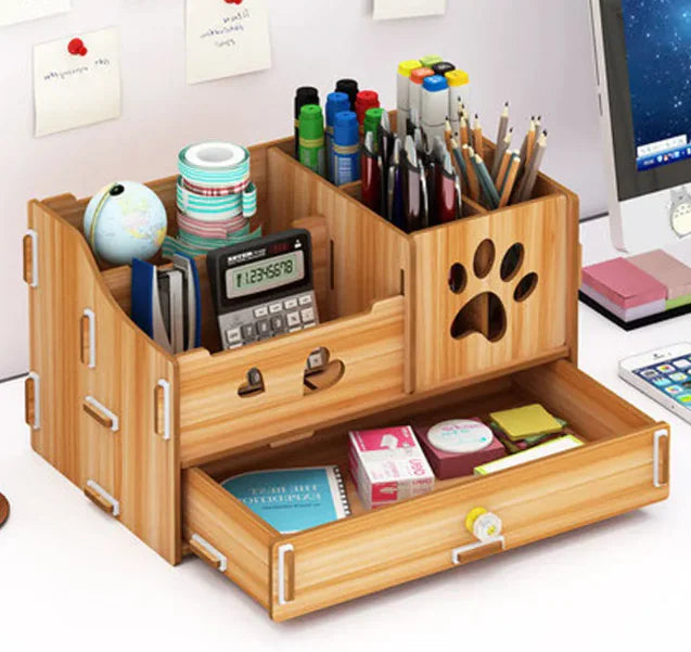 Children's Elegant Wooden Desk Organizer