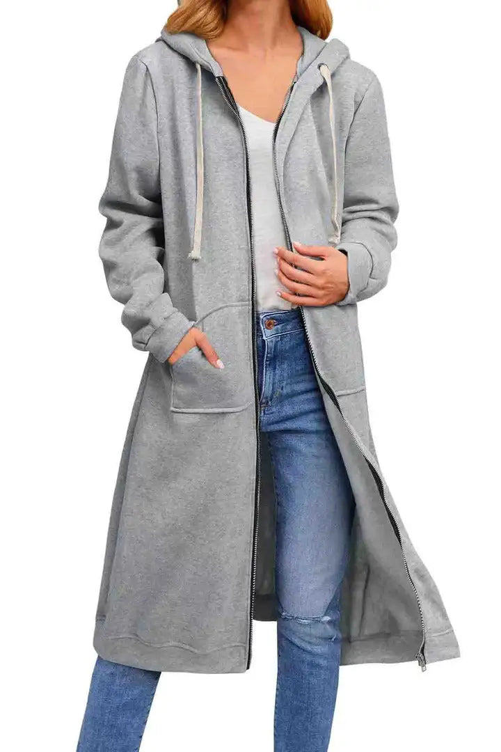 Solid Hooded Jacket with Drawstring