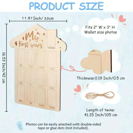 Wooden Newborn Memory Photo Frame