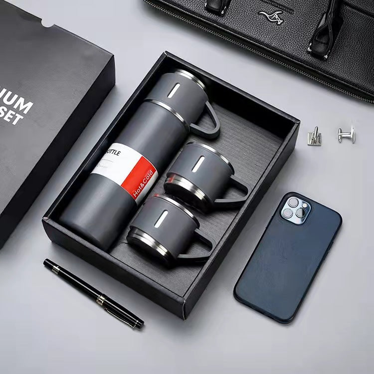 Stainless Steel Vacuum Flask with Cups