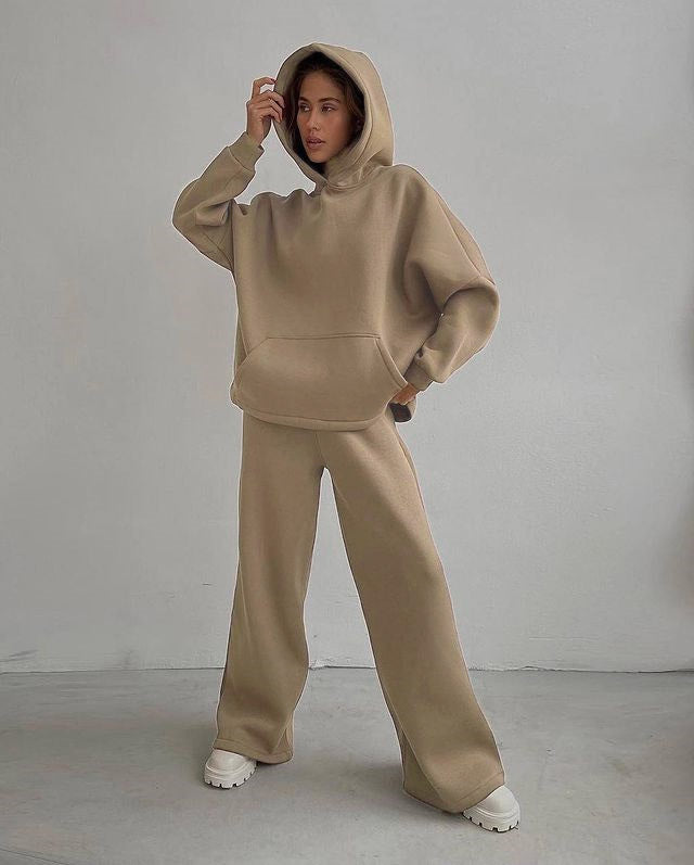 Loose Sports Hooded Sweatshirt Suit