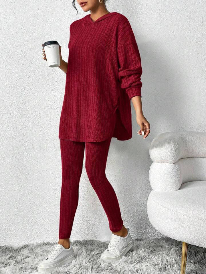 Autumn Stripe Hoodie Suit