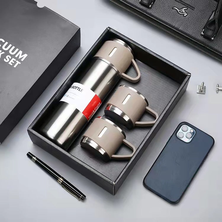 Stainless Steel Vacuum Flask with Cups