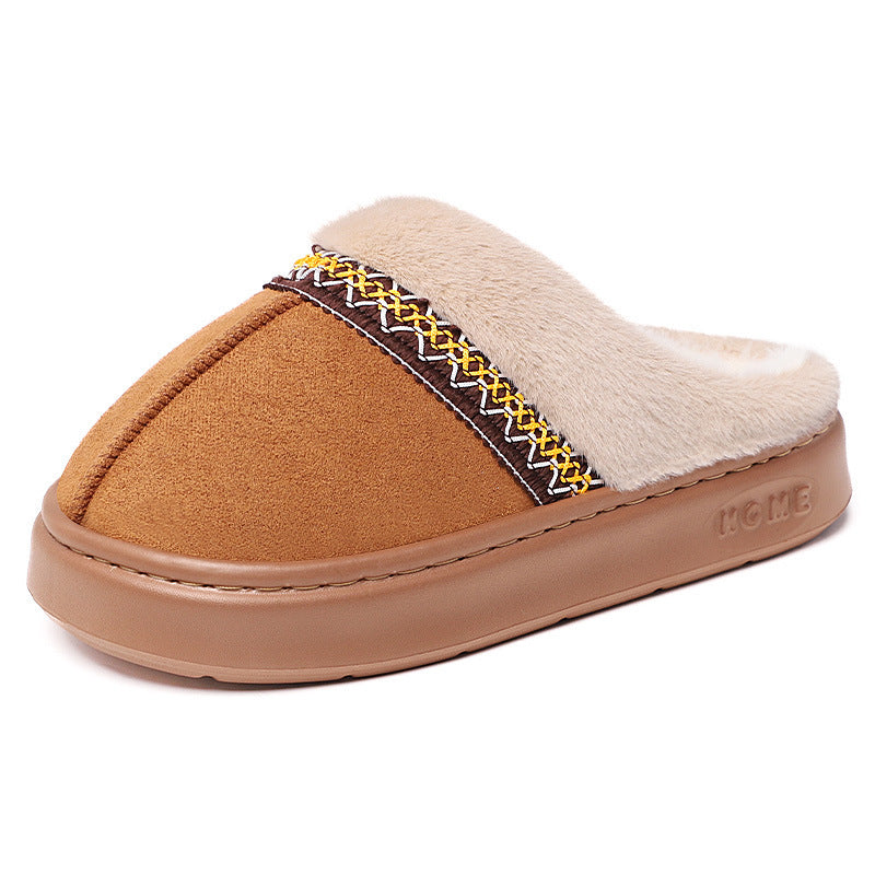 Women's Fleece-Lined Cotton Slippers