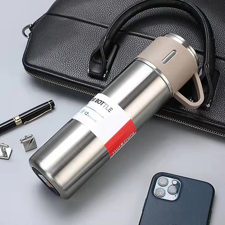 Stainless Steel Vacuum Flask with Cups