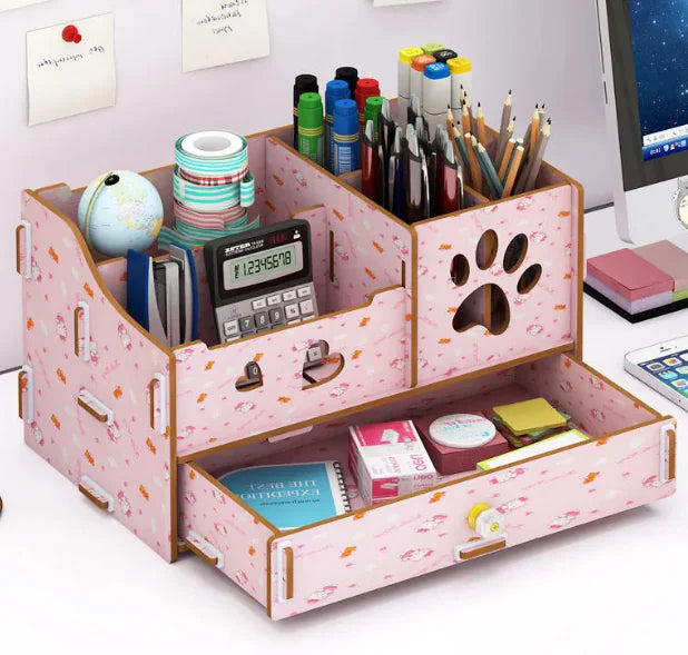 Children's Elegant Wooden Desk Organizer