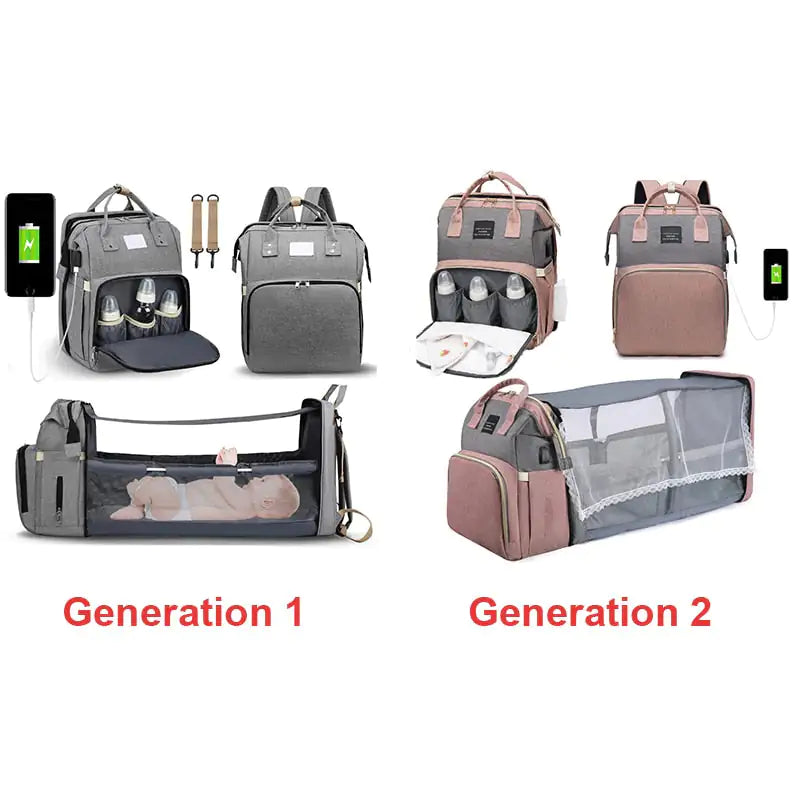 Baby Diaper Bag with Carry Cot