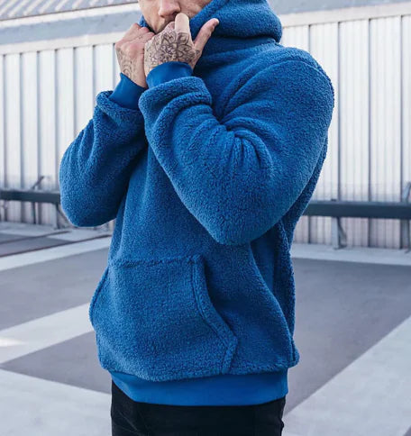 Men's Plush Hooded Sweater
