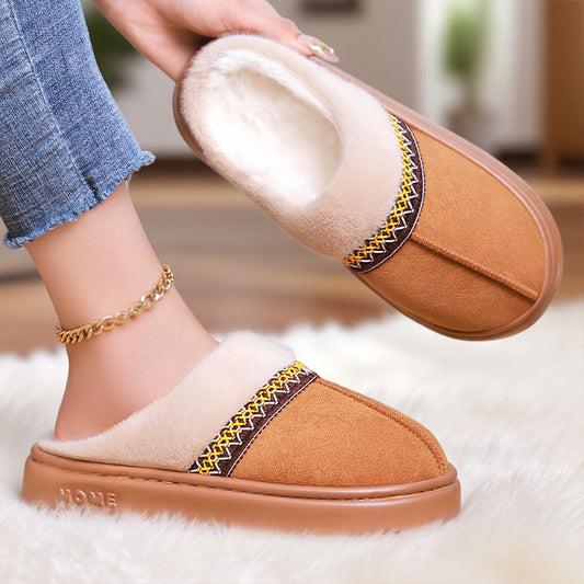 Women's Fleece-Lined Cotton Slippers
