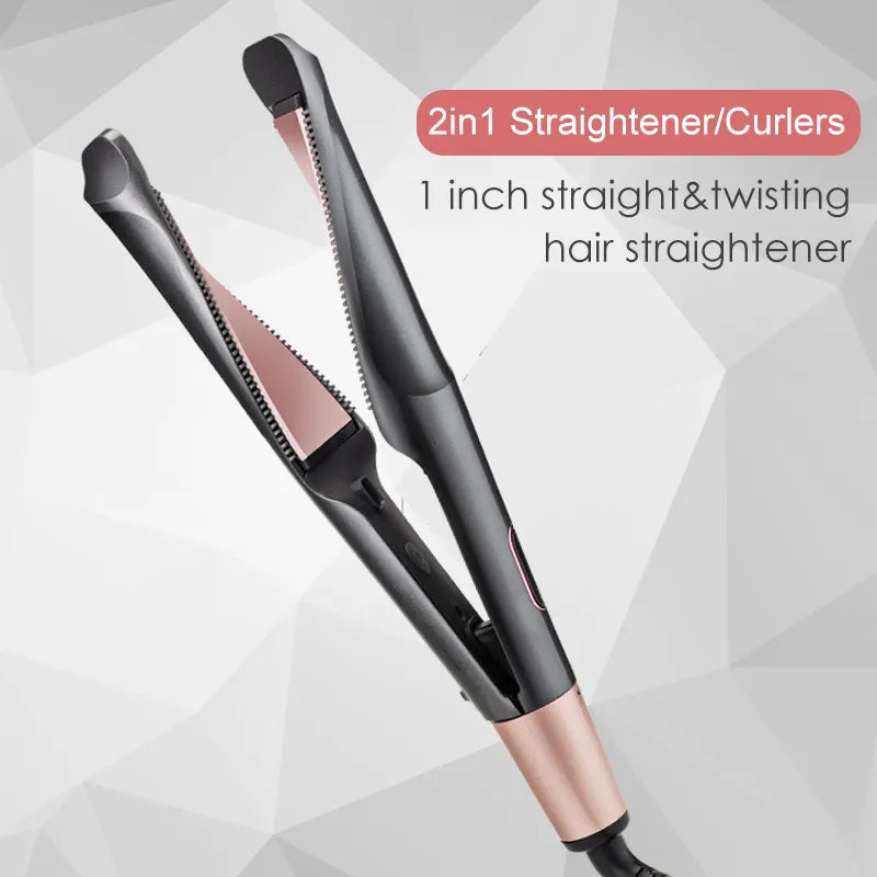 2-in-1 Twisted Curling Comb & Straightener