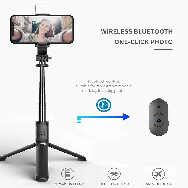 Foldable Wireless Bluetooth Selfie Stick