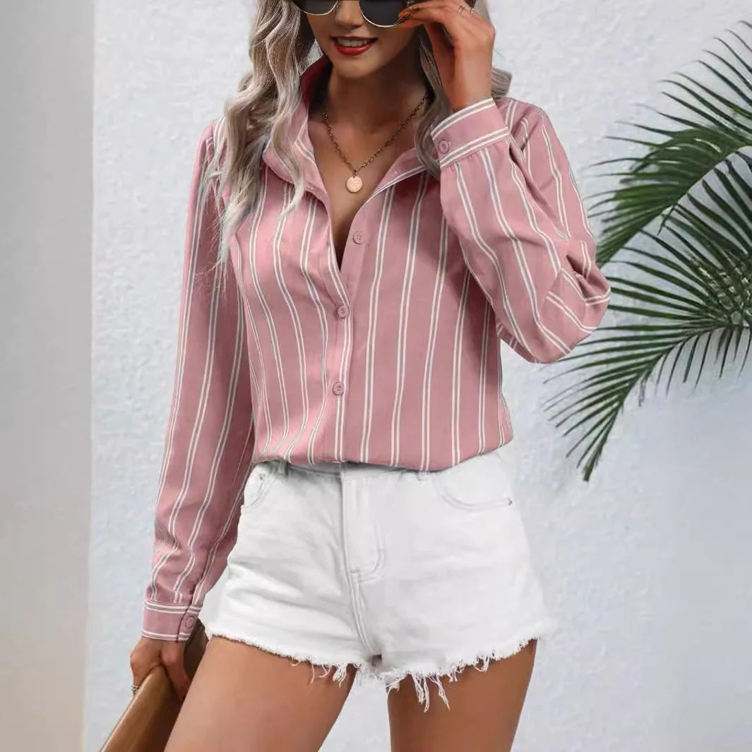 Women's Striped Cardigan Shirt