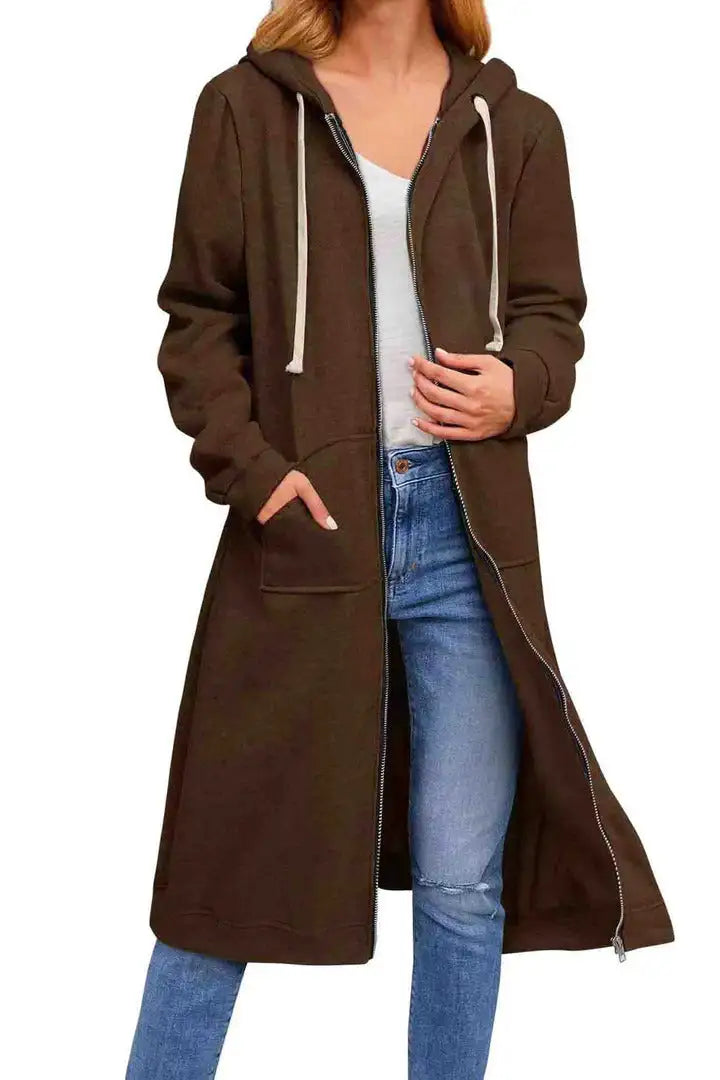 Solid Hooded Jacket with Drawstring
