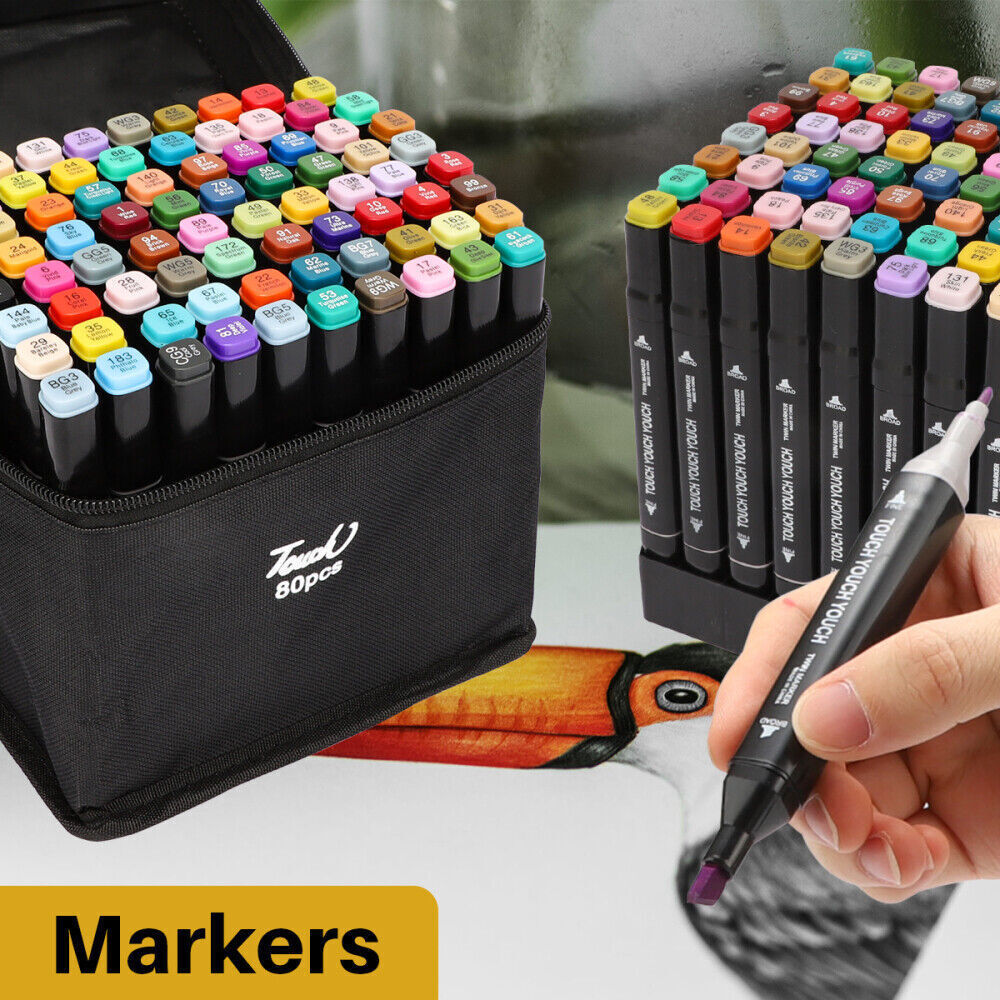 80-Piece Dual-Tip Sketch Pen Set