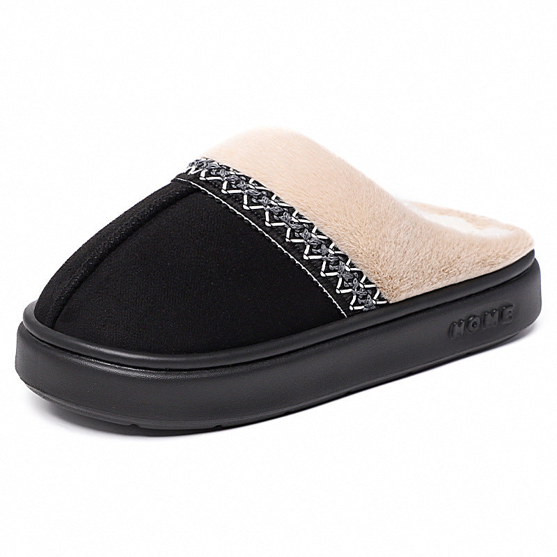 Women's Fleece-Lined Cotton Slippers
