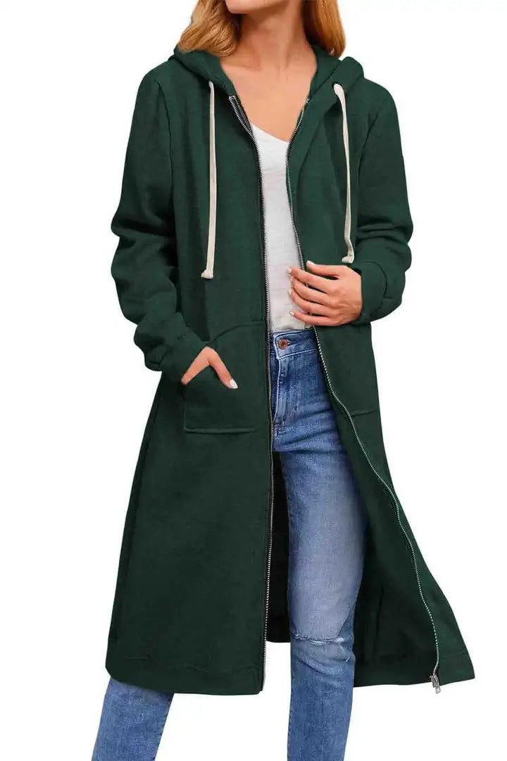 Solid Hooded Jacket with Drawstring
