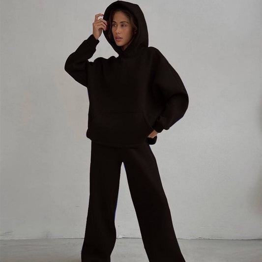 Loose Sports Hooded Sweatshirt Suit