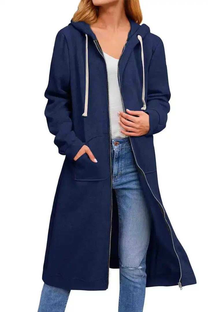 Solid Hooded Jacket with Drawstring