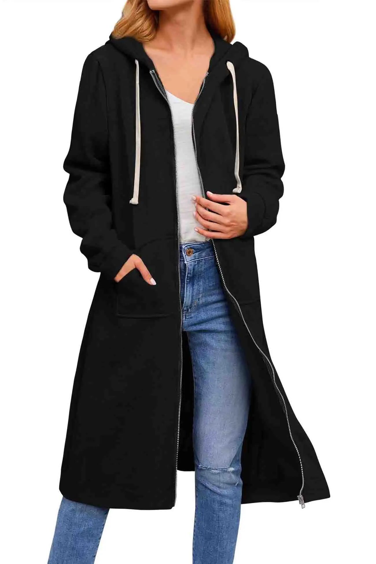 Solid Hooded Jacket with Drawstring