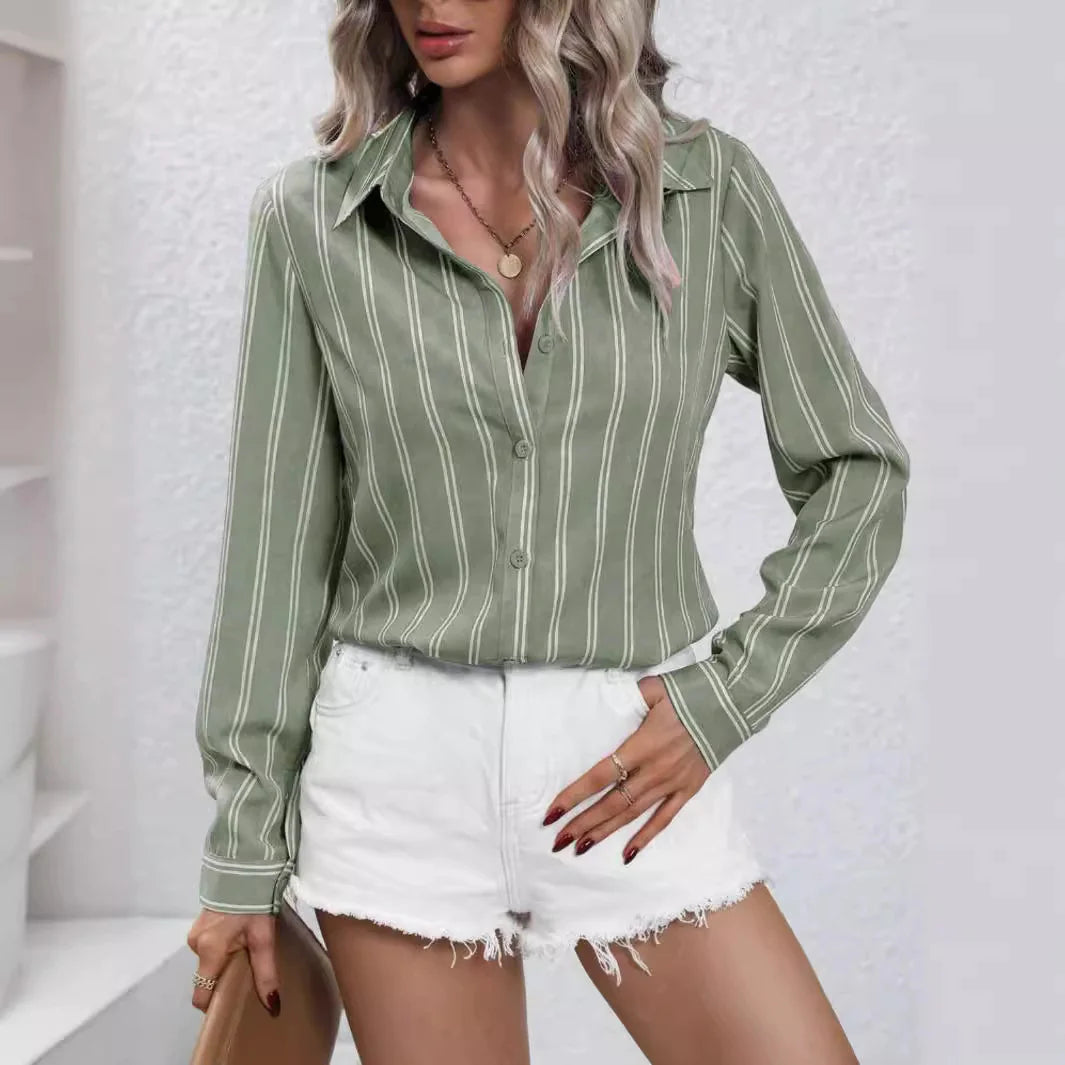 Women's Striped Cardigan Shirt